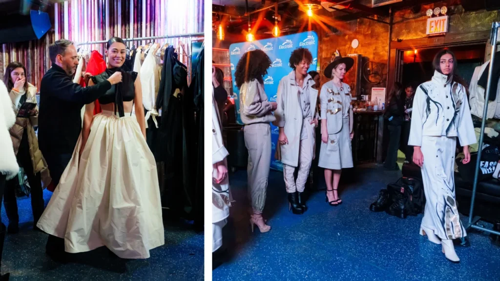 Models preparing backstage during the final days before a fashion show