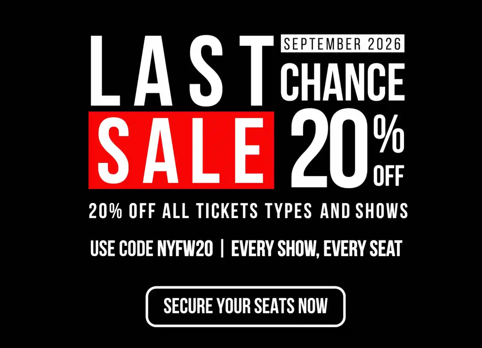 NYFW DISCOUNT 20% OFF