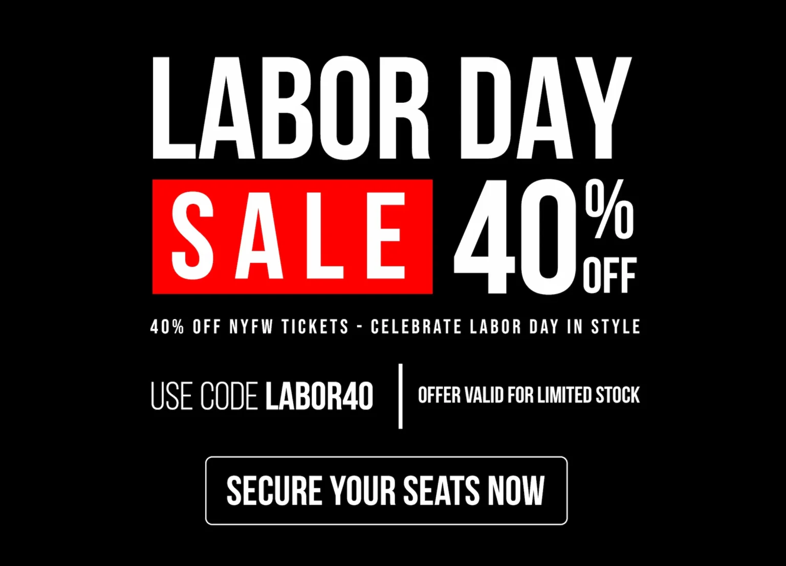 nyfw 40% off discount 2026